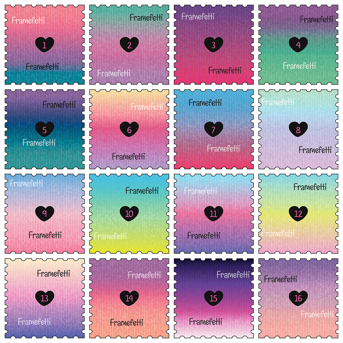 Rainbow Ombre Knits Set 4