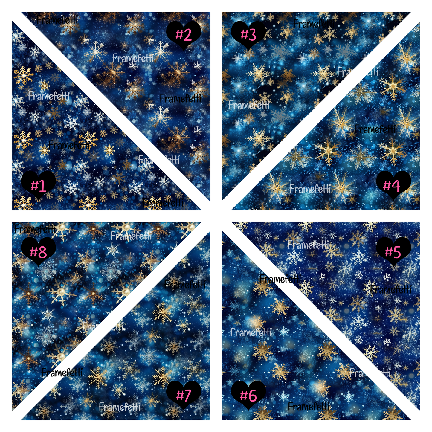 Gold & Blue Snowflakes