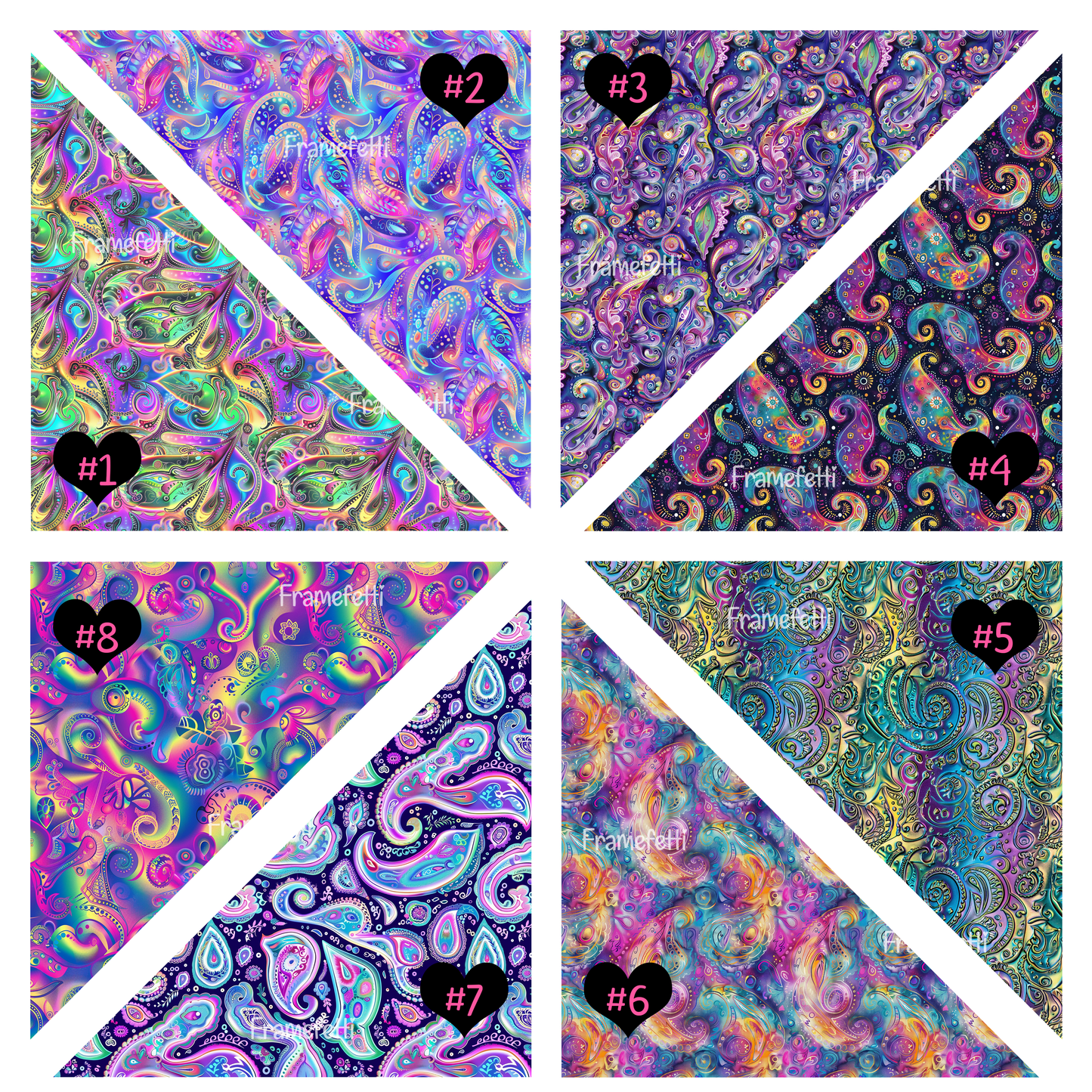 Vivid Iridescent Paisley
