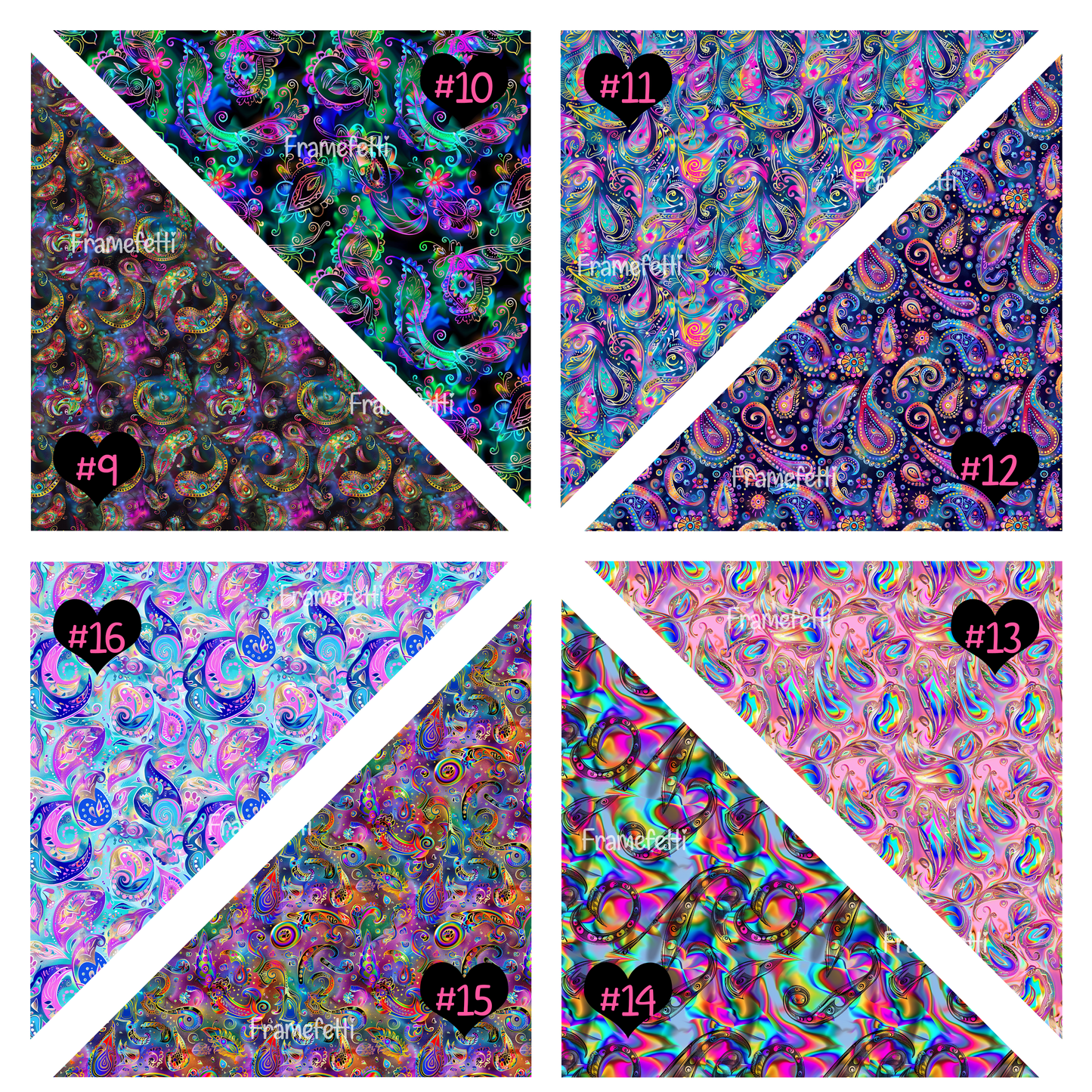 Vivid Iridescent Paisley