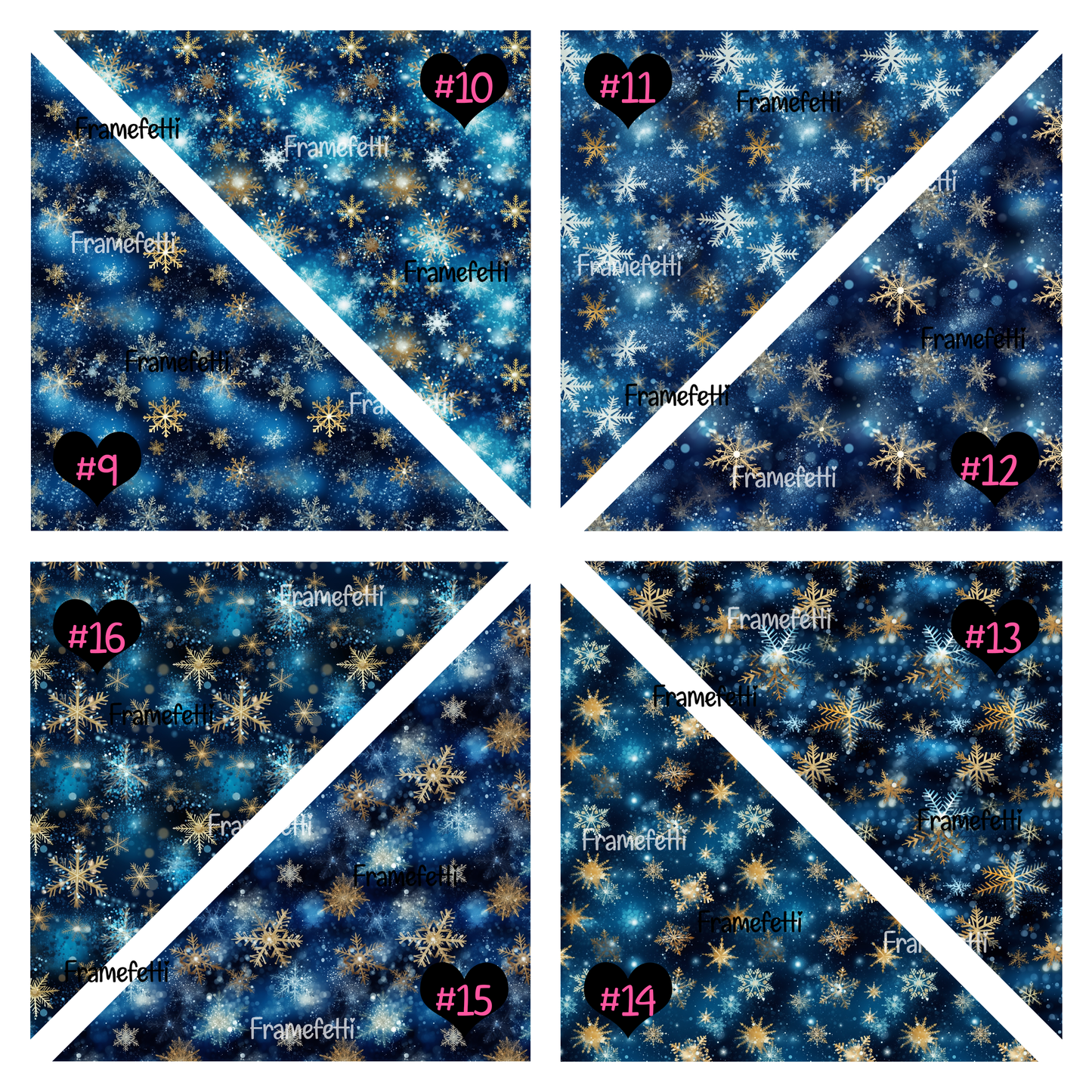 Gold & Blue Snowflakes