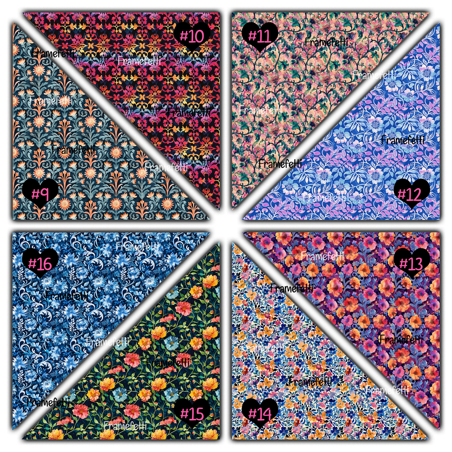 Morris Inspired Floral Set 1