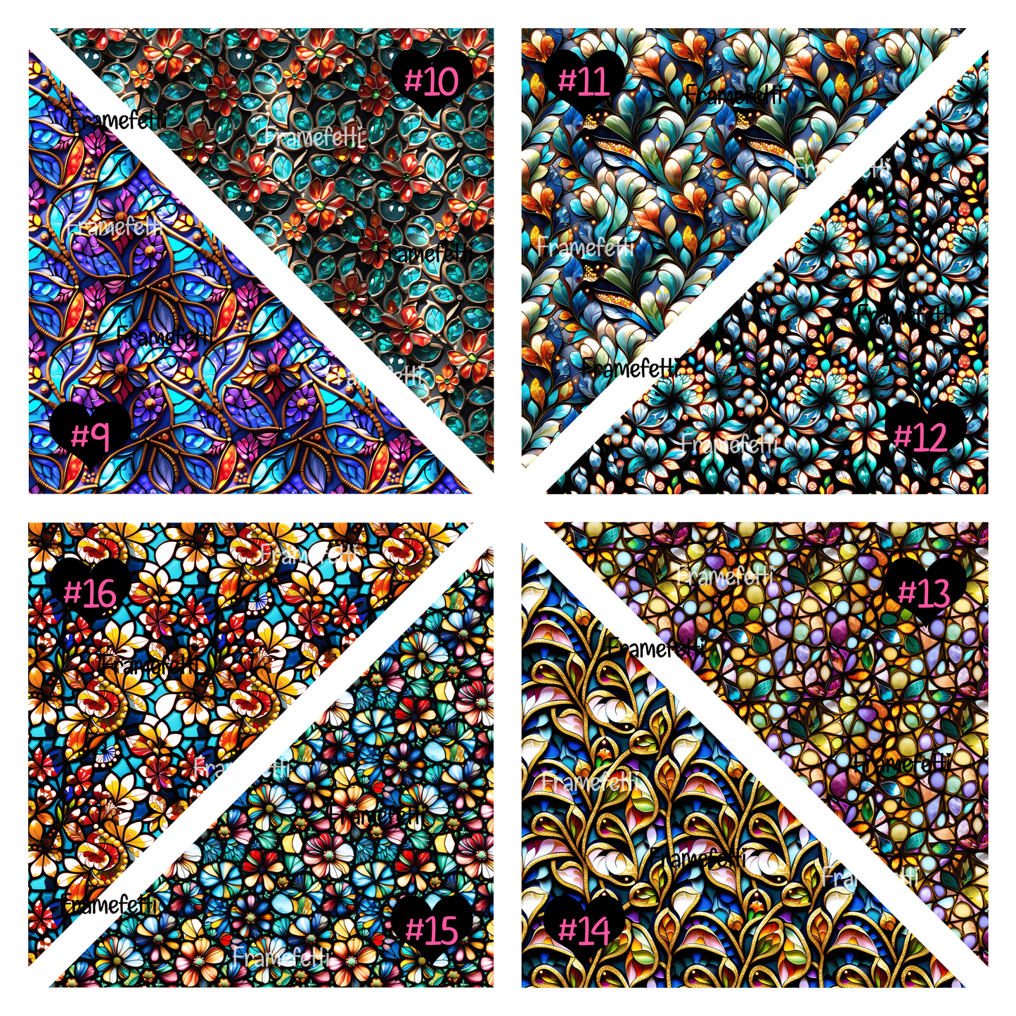 Vibrant Stained Glass Set 1