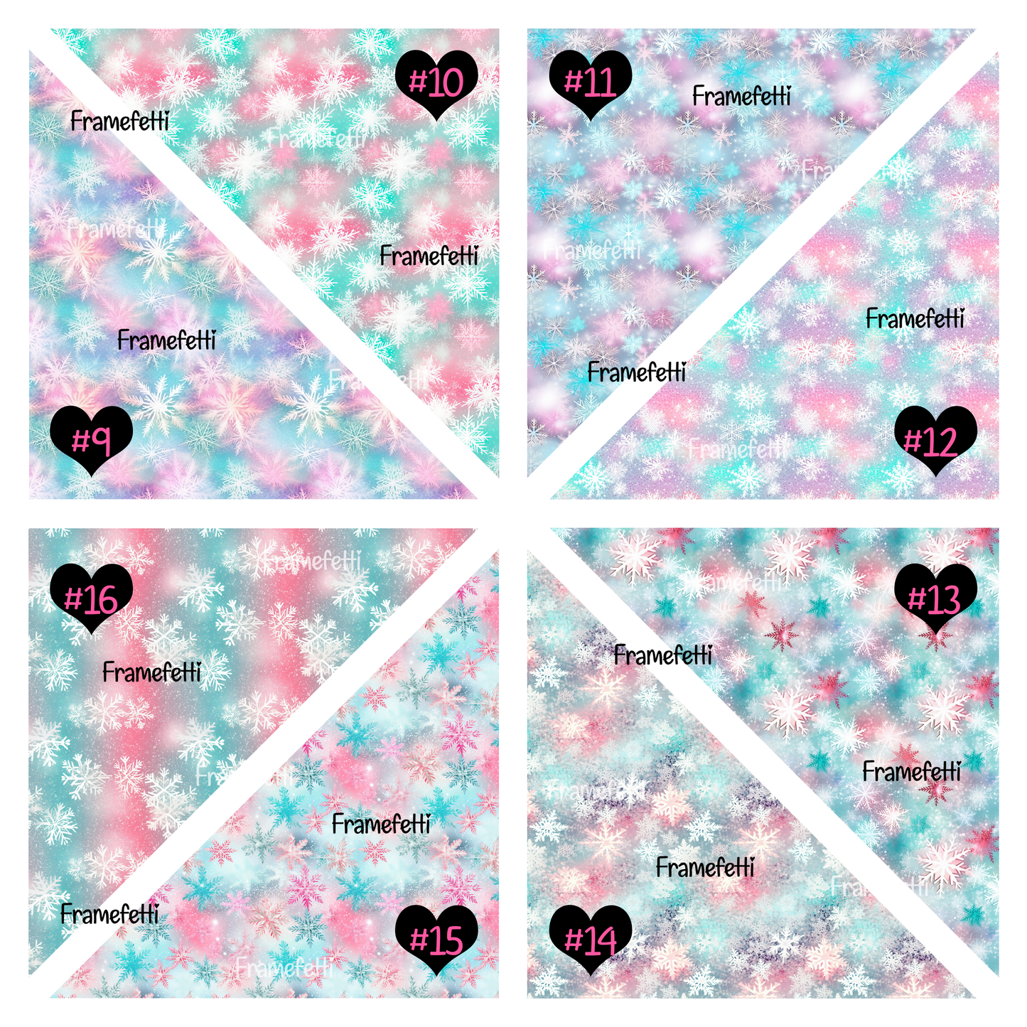 Pink & Blue Snowflakes