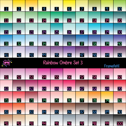 Rainbow Ombre Set 2 ~ Fades to White