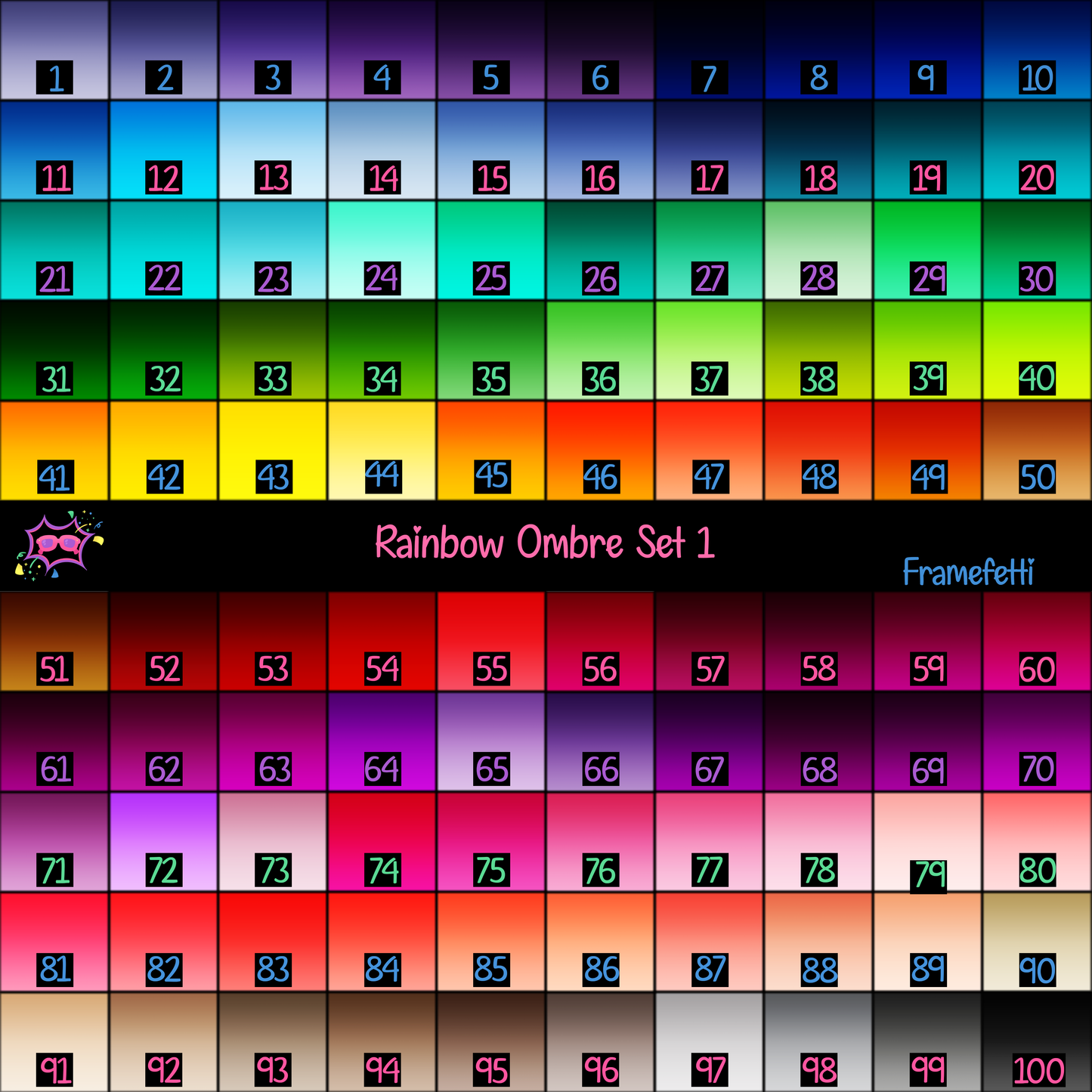 Rainbow Ombre Set 1 ~ 100 Options!